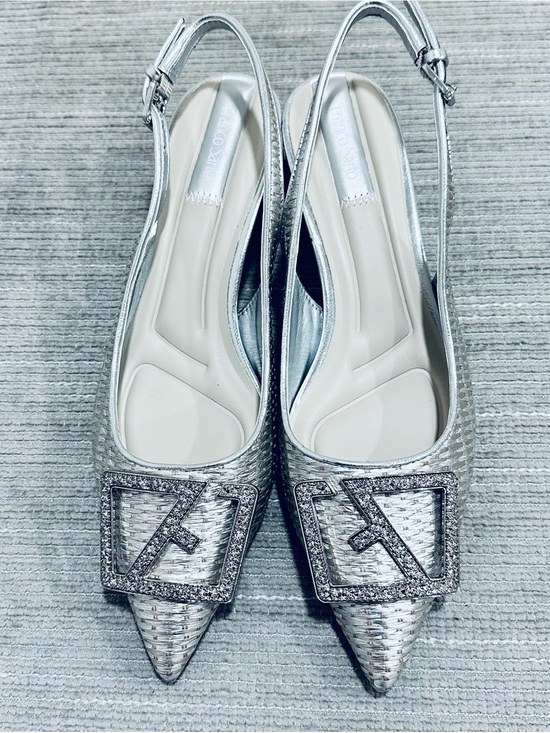 Franco Sarto Shoes - Franco Sarto Racer Rhinestone Slingback Silver Pumps Heels Size 9,5 M NWOT